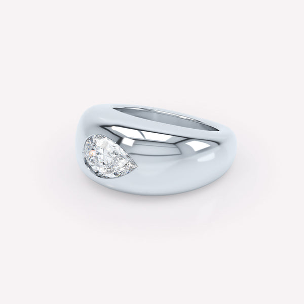 Curve 18K Whitegold Ring w. Diamond
