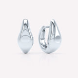 Curve Polished 18K Whitegold Huggies
