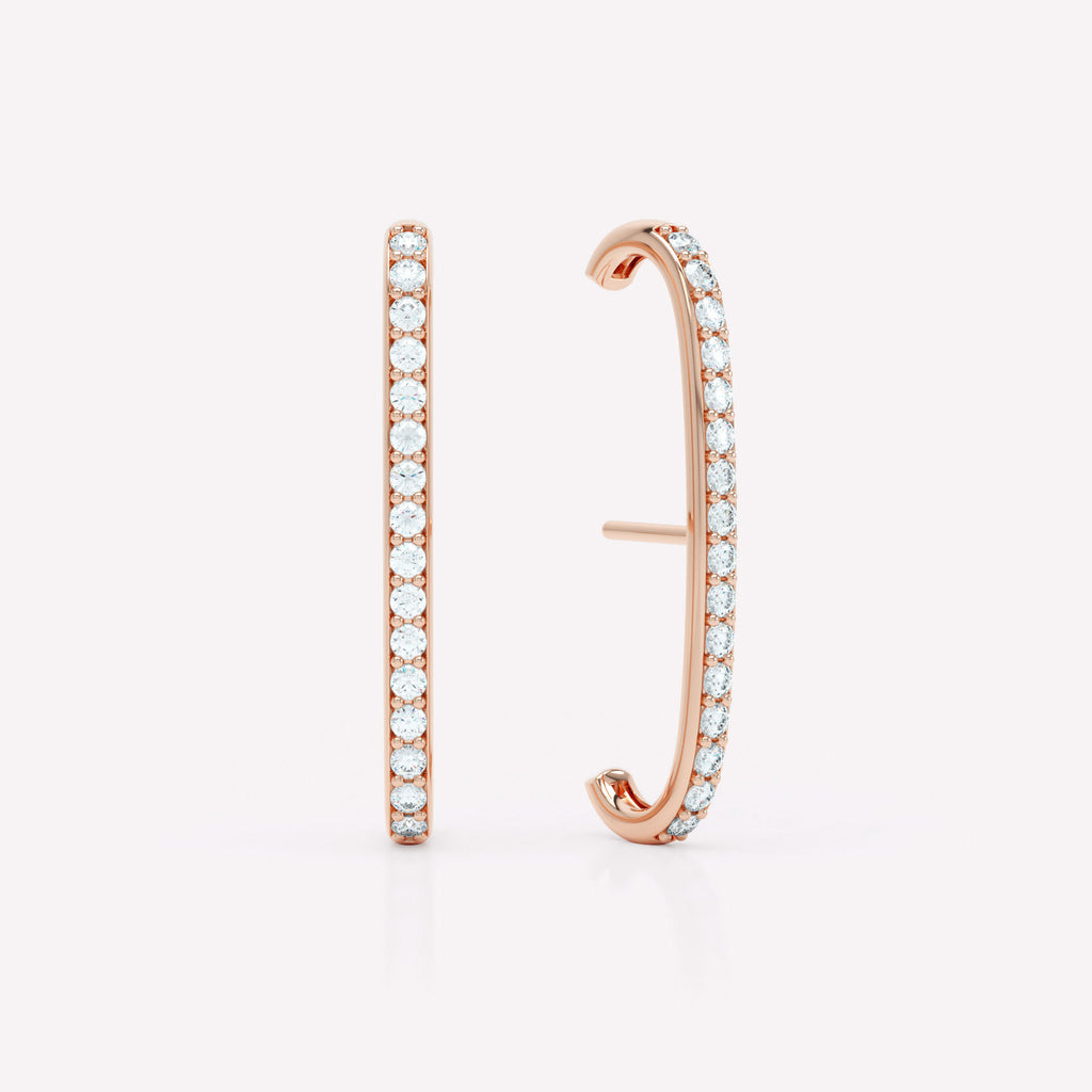 Allday 14K Rosegold Earrings w. Diamonds
