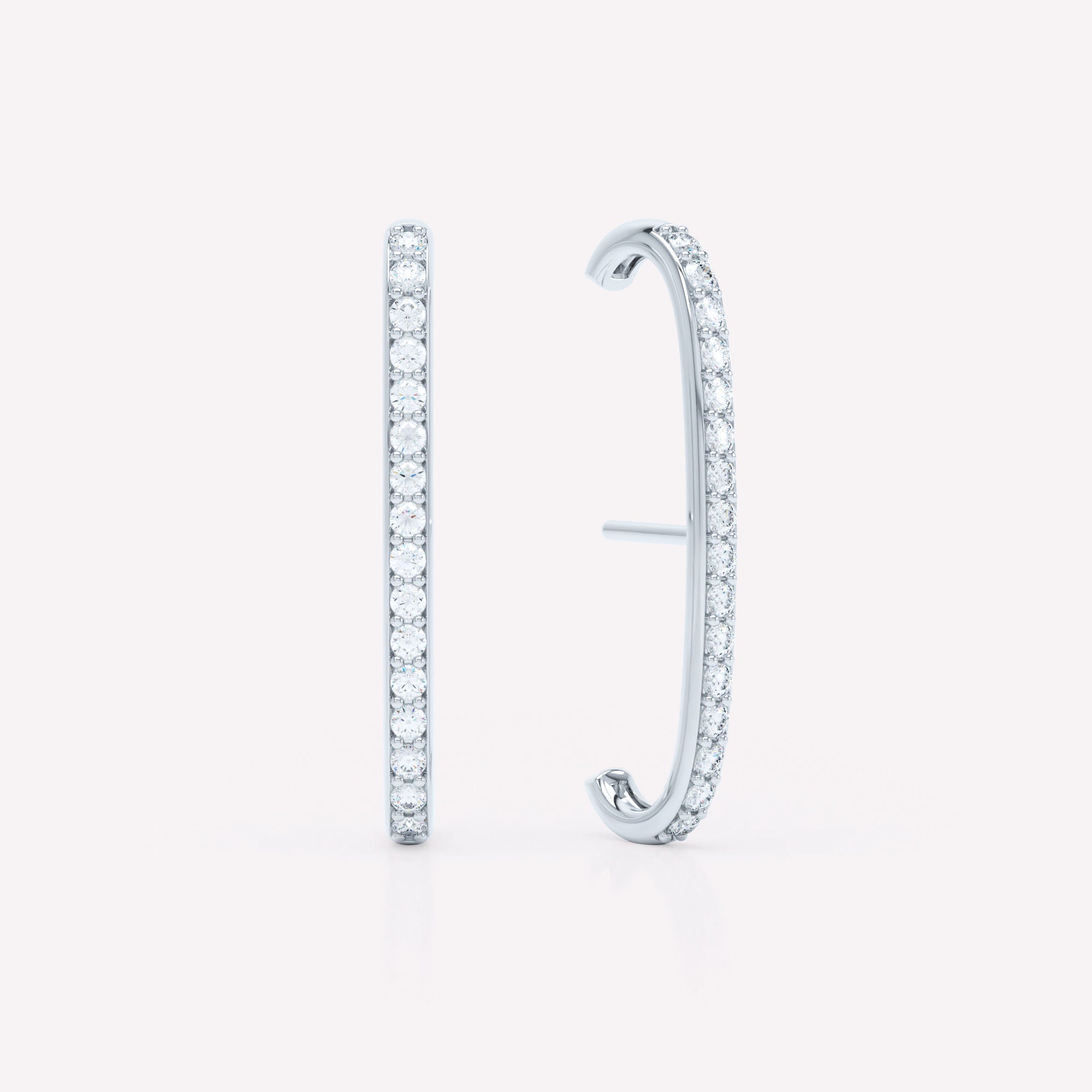 Allday 14K Whitegold Earrings w. Diamonds