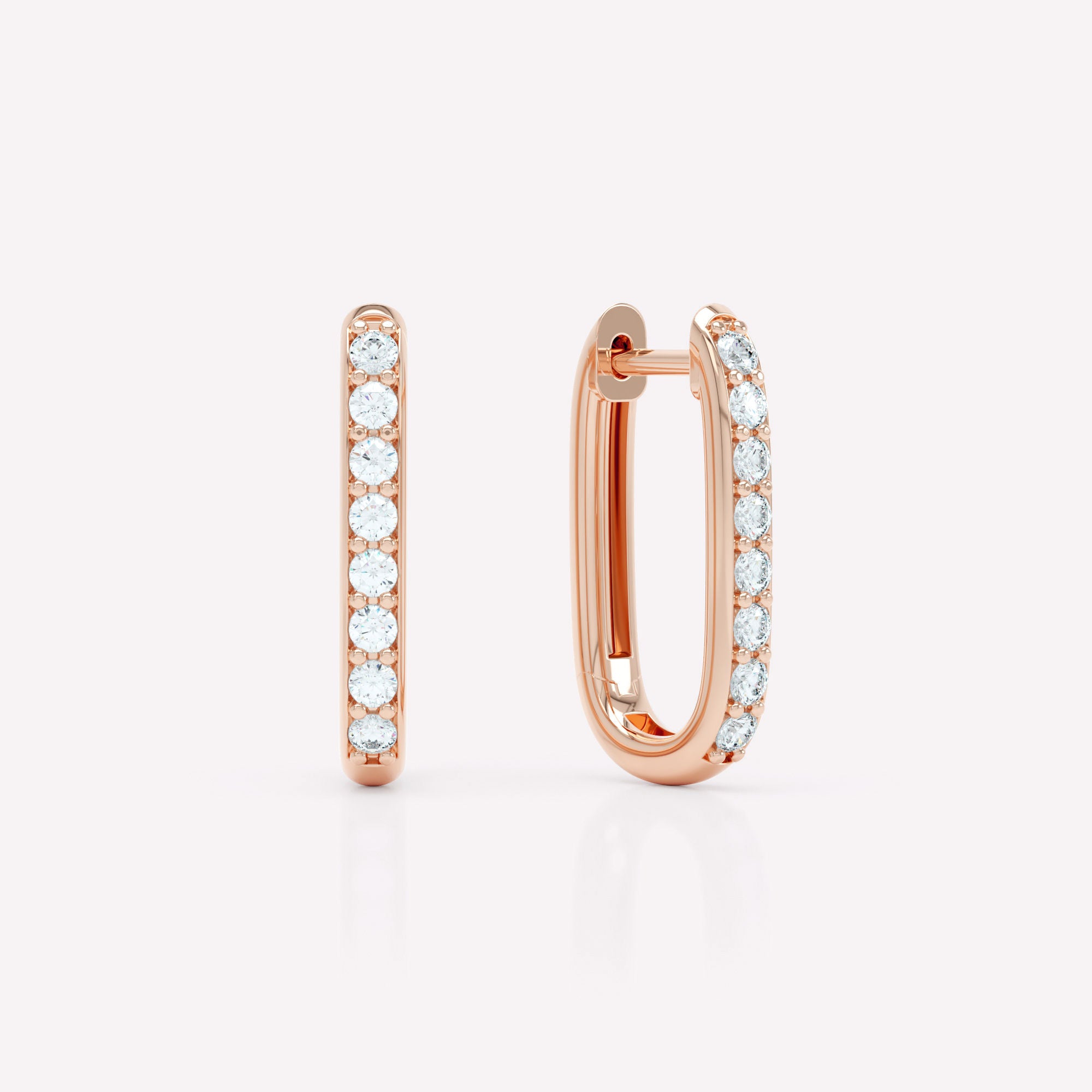 Allday 14K Rosaguld Huggies m. Diamanter