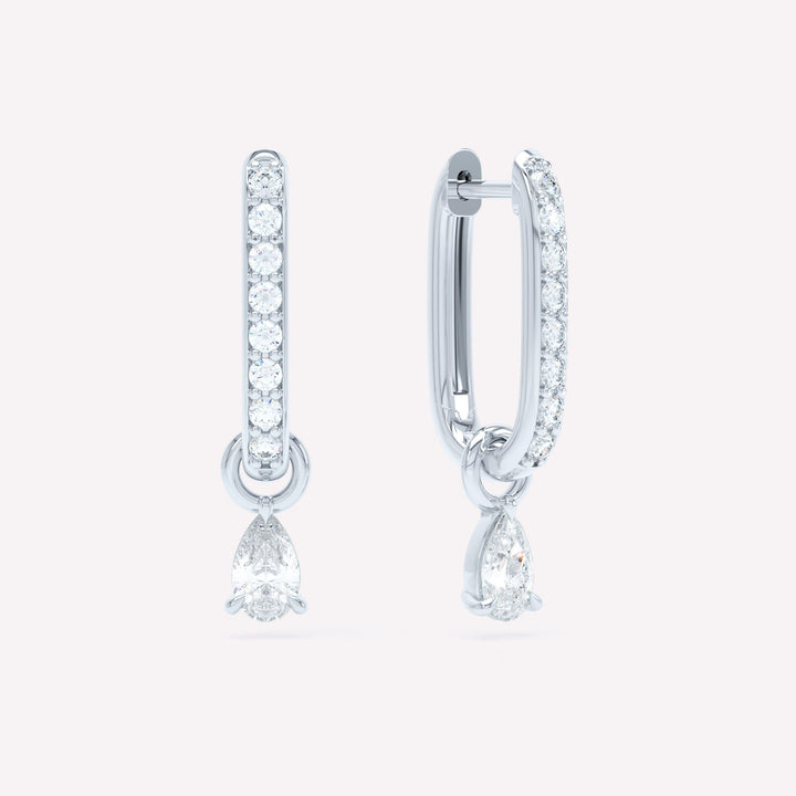 Allday 14K Hvidguld Huggies m. Diamant Dråber