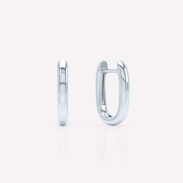 Allday Polished 14K Whitegold Huggies