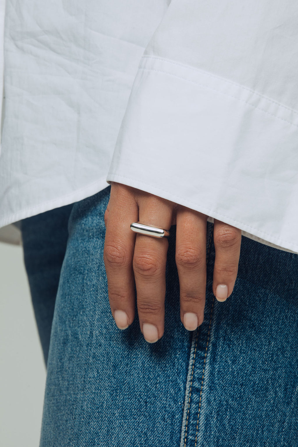 Sculpt Slim Silver Ring