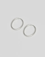 Slim Large Silver Hoops