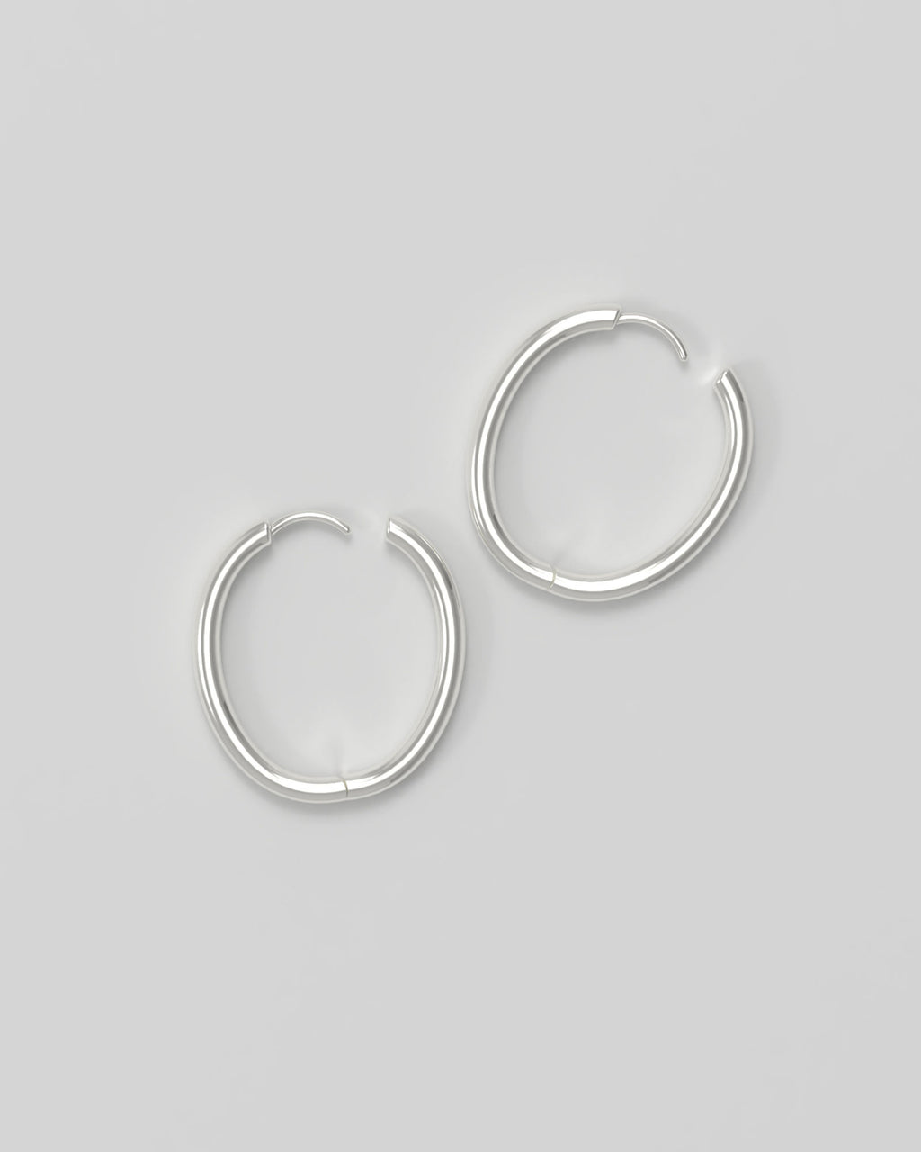 Slim Large Silver Hoops