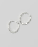 Slim Large Silver Hoops
