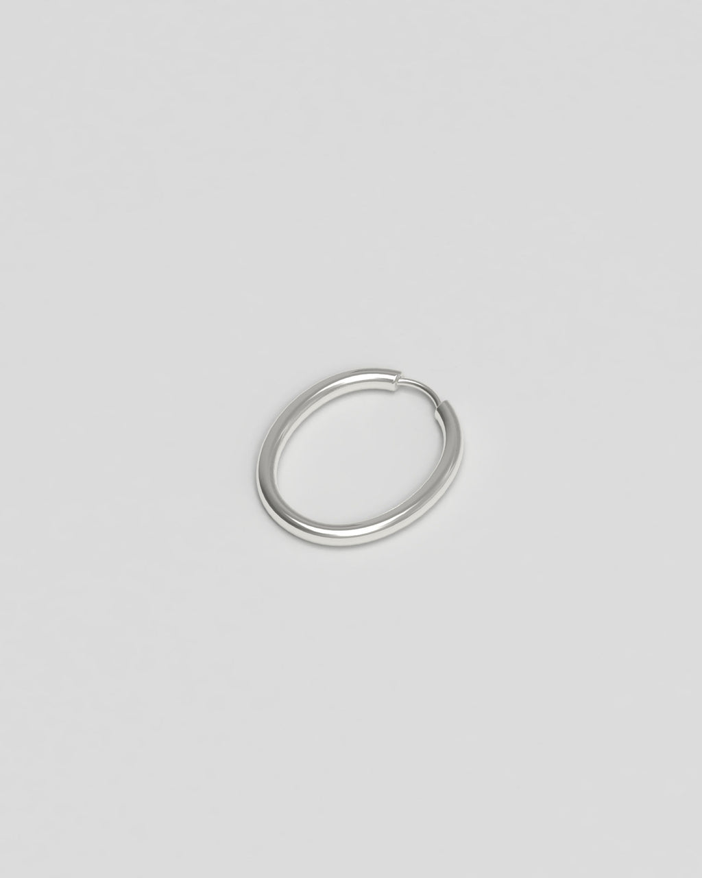 Slim Large Silver Hoops