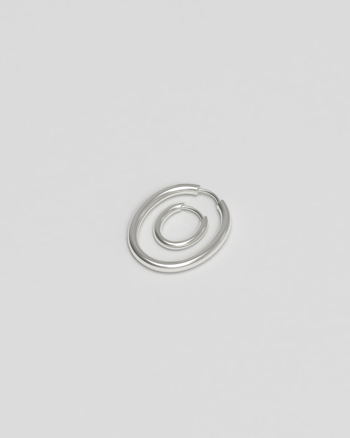 Slim Large Silver Hoops