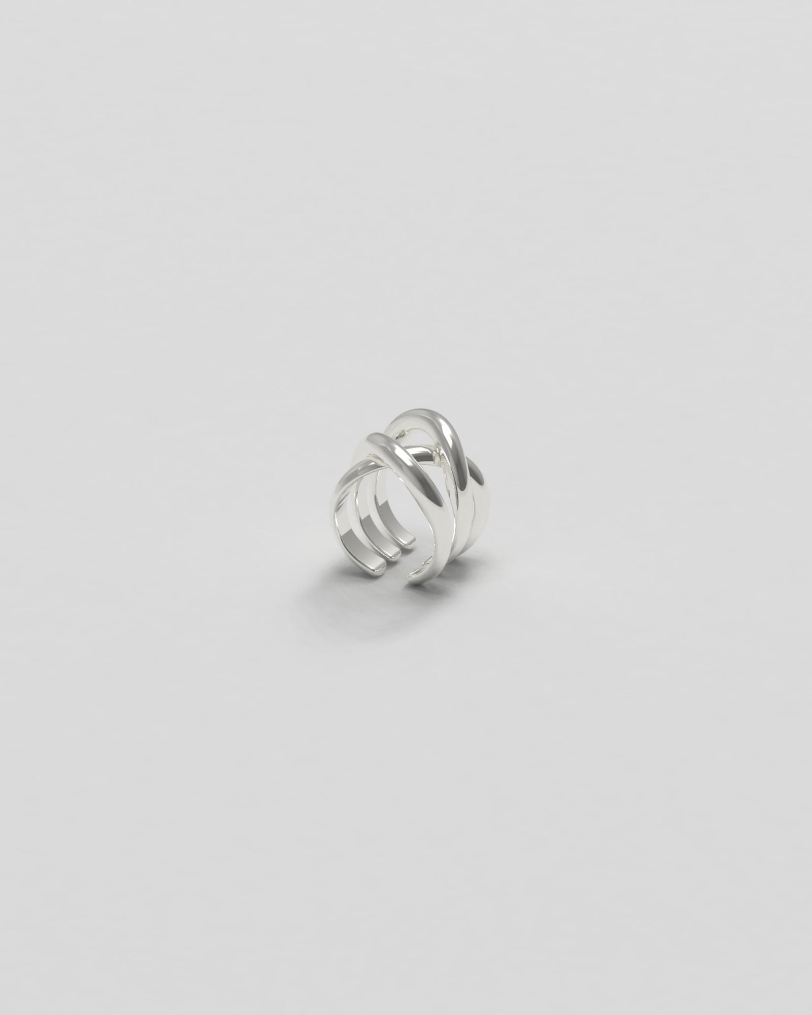 Thorn Triple Silver Ear Cuff