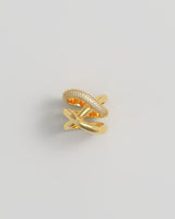 Thorn Triple Pave 18K Gold Ring w. Diamonds