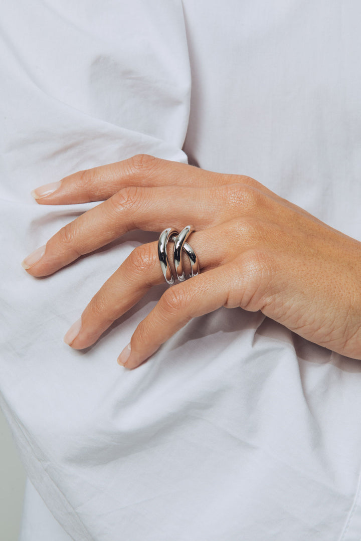 Thorn Triple Silver Ring