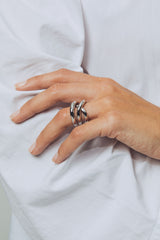 Thorn Dornen dreifacher Silberring