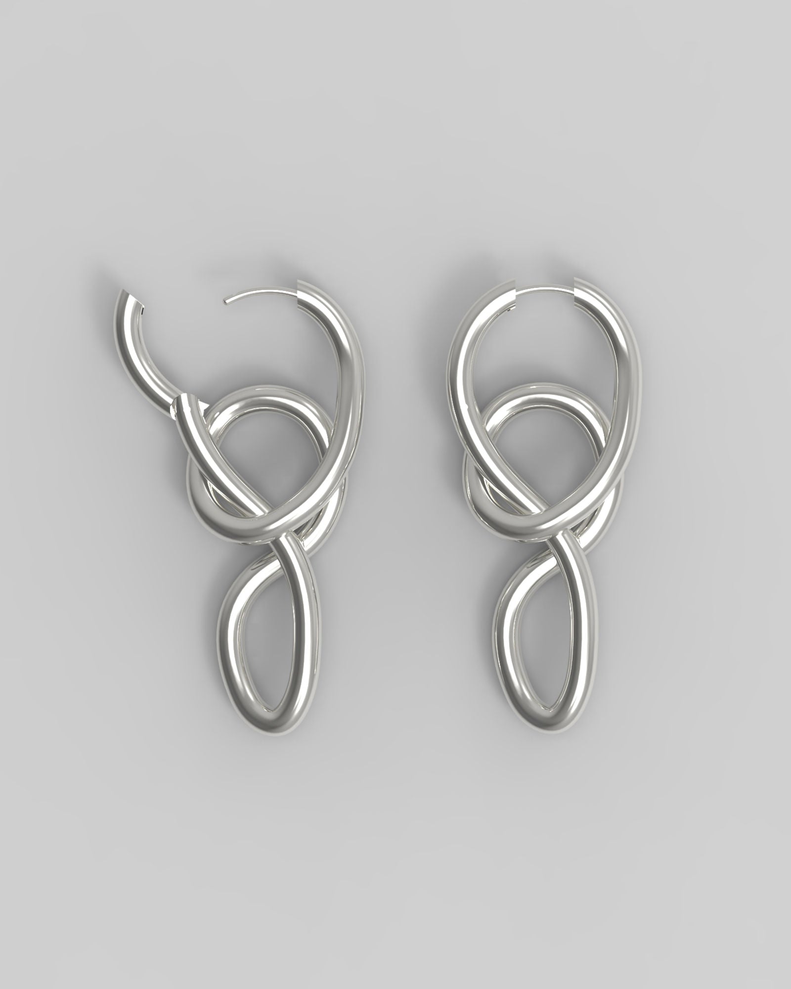 Twirl Silver Hoops