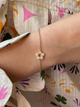 Flower Power 18K Gold Bracelet w. Diamonds