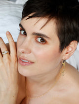 Flower Gun with Flash 18K Rosegold Earring w. Diamonds