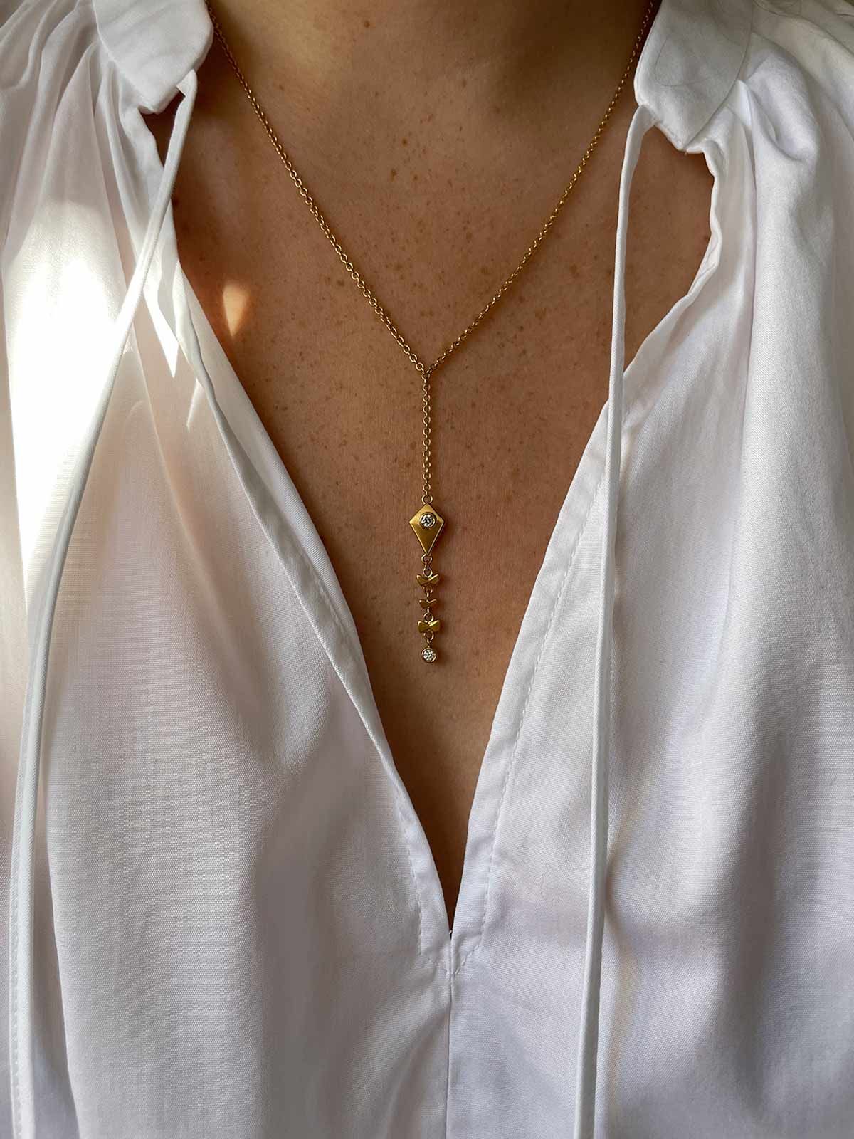 Kite Halskette aus 18K Weißgold I Diamanten