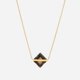 Band 10K Gold Necklace w. Smoky Quartz