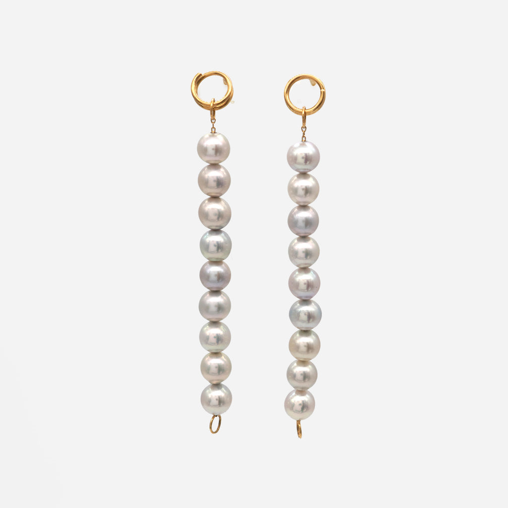 Natural 18K Gold Earring w. Akoya Pearl