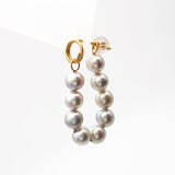 Natural 18K Gold Earring w. Akoya Pearl