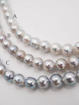 Natural B 18K Gold Necklace w. Akoya Pearl & Diamond