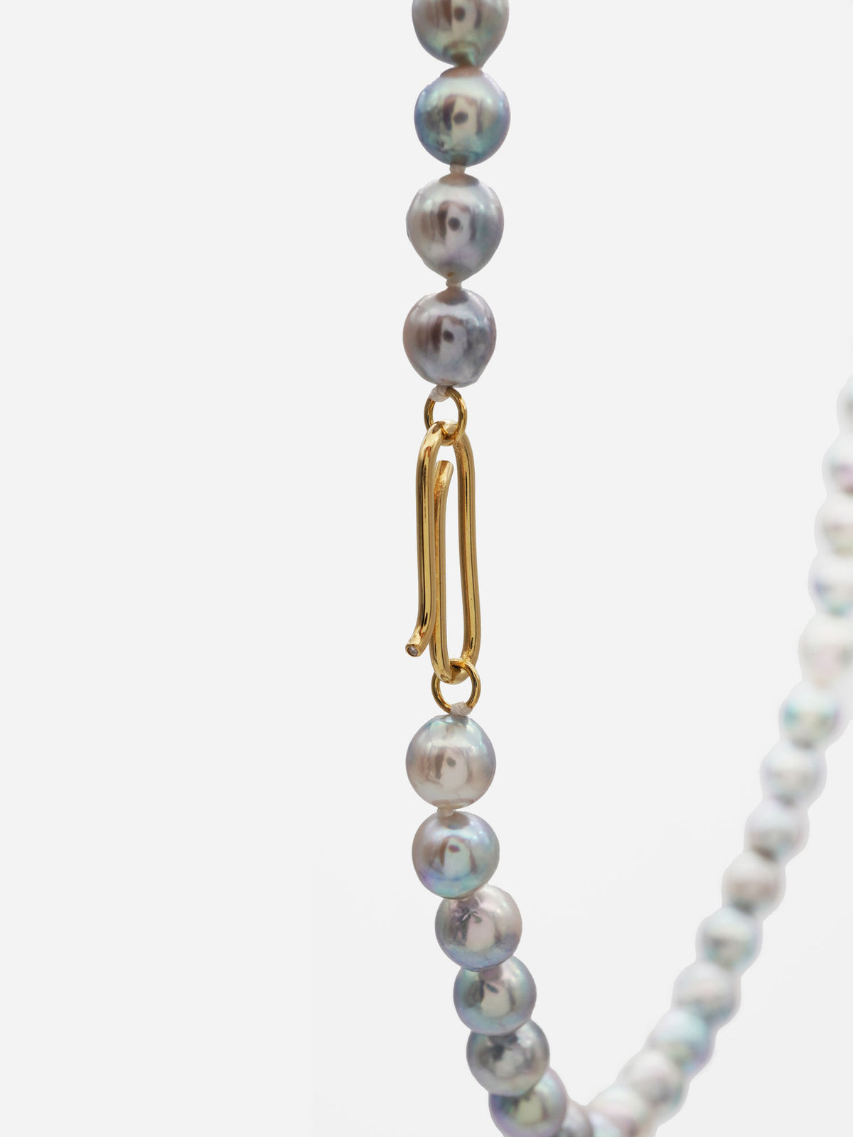 Naturlig B 18k Guld Halskæde m. Akoya Perler & Diamant