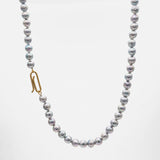 Natural C 18K Gold Necklace w. Akoya Pearl & Diamond