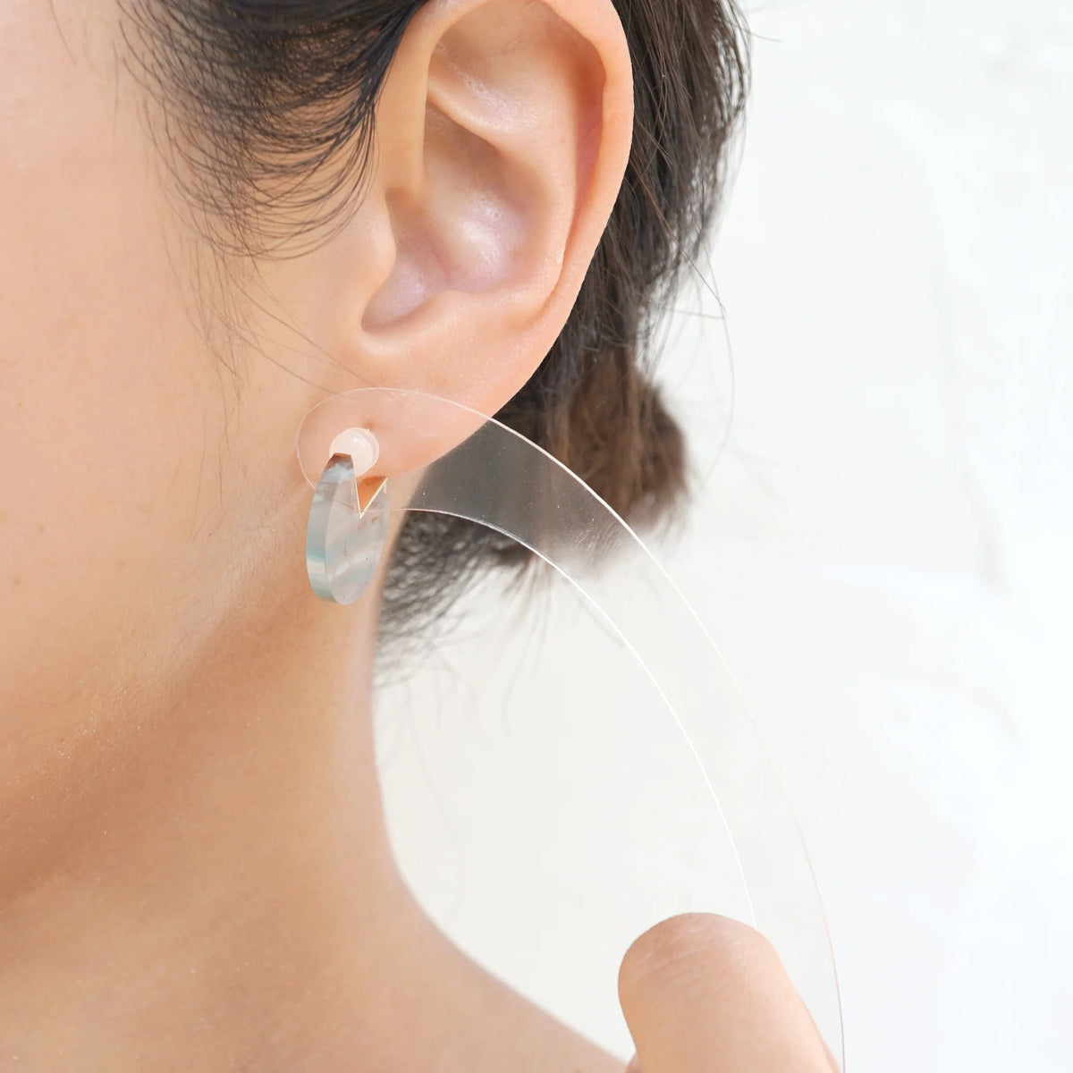Slice 10K & 18K Gold Earring w. Chrysoprases