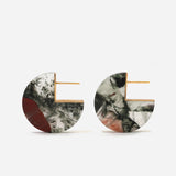 Slice 10K & 18K Gold Earrings w. Blood Stone