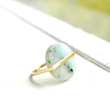 Slice 10K Gold Ring w. Aquaprase
