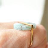Slice 10K Gold Ring w. Aquaprase