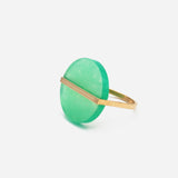 Slice 10K Gold Ring w. Chrysoprase