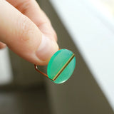 Slice 10K Gold Ring w. Chrysoprase