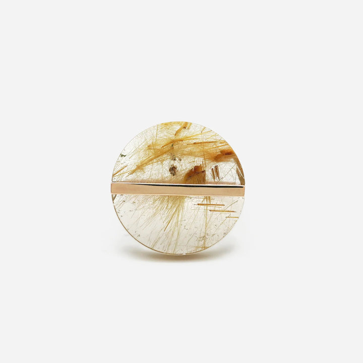 Slice 10k goldener Ring w. Quarz