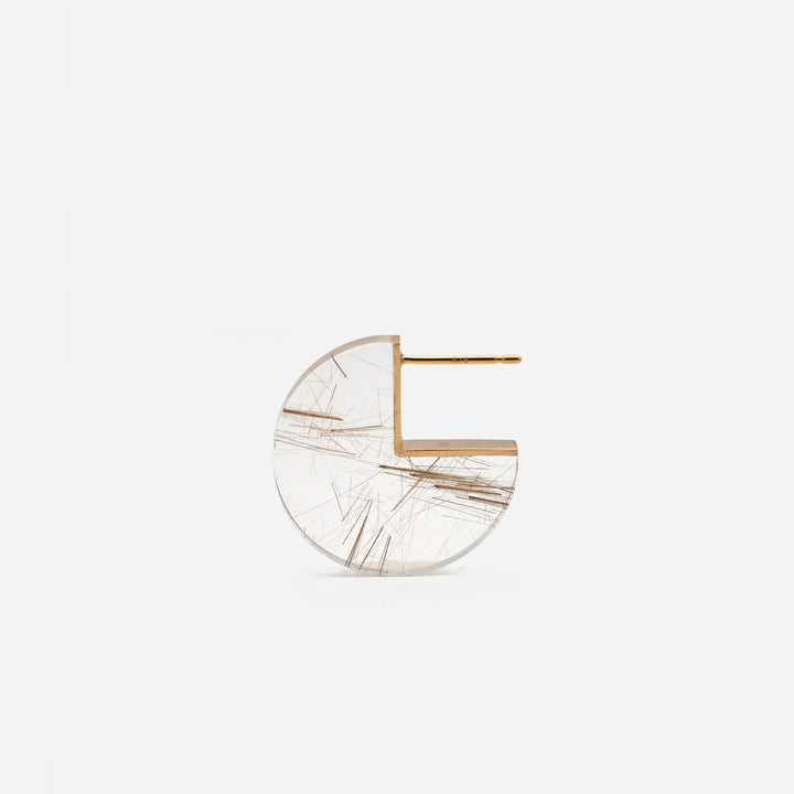 Slice 10k & 18K Gold Ohrring w. Rutil Quarz