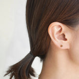 Spot Single 18K & 10K Earring w. 2,5mm Garnet