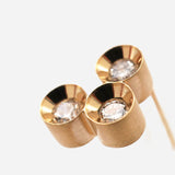 Spot Single 18K & 10K Earring w. 3 Diamonds