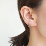 Spot Single 18K & 10K Earring w. 3 Diamonds