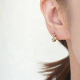 Spot Single 18K & 10K Earring w. 3 Diamonds