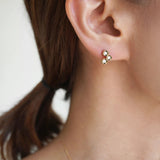 Spot Single 18K & 10K Earring w. 3 Diamonds