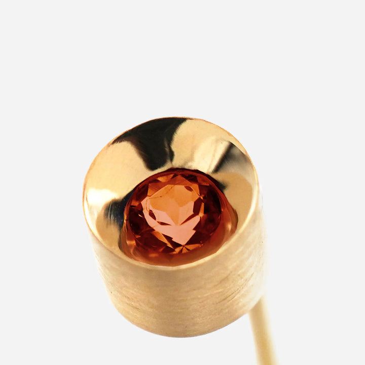 Spot Single 18K & 10K Ørering m. 3mm Granat sten