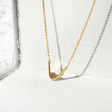 Tip 18K Gold Necklace w. Diamond