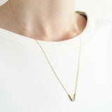 Tip 18K Gold Necklace w. Diamond