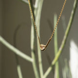 Tip 18K Gold Necklace w. Diamond