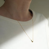 Tip 18K Gold Necklace w. Diamond