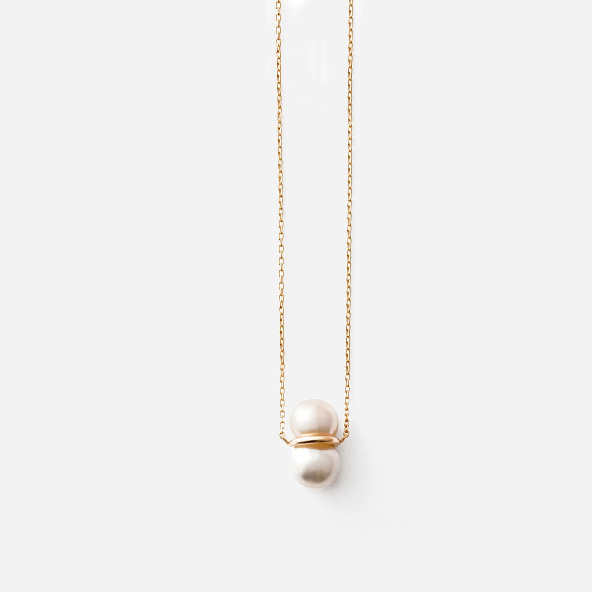 Twin Pearl M 10K Gold Necklace