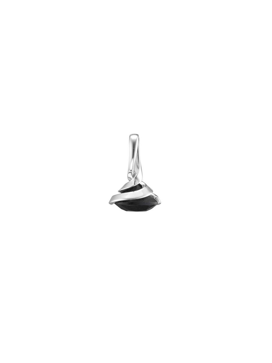 Drizzle Silver Pendant w. 3ct Mpingo Wood