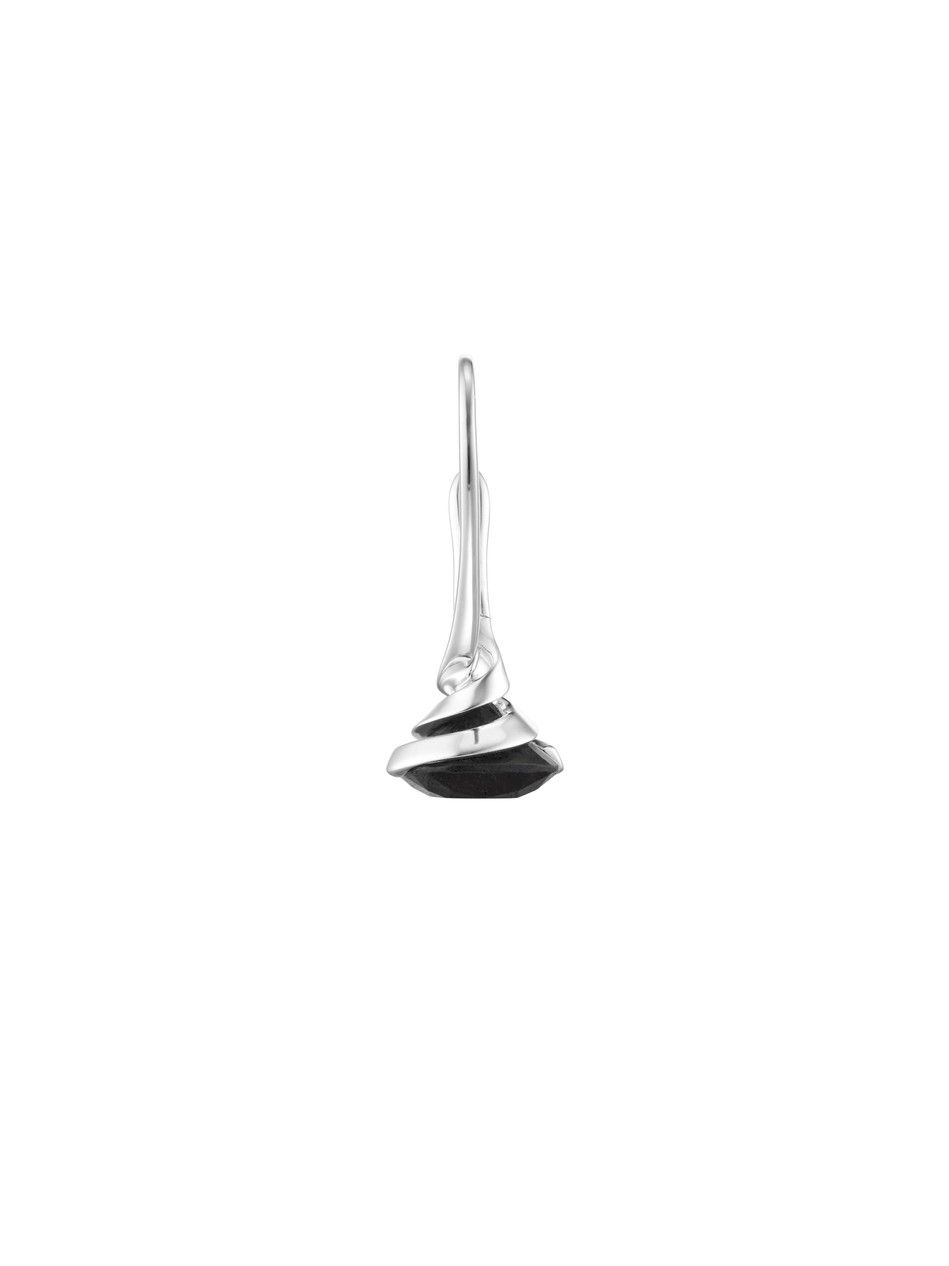 Mist Silver Earring w. 3ct Mpingo Wood