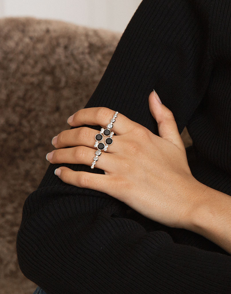 To The Land Silver Ring m. Diamanter