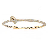 Legacy Knot Pavé 18K Gold Bangle w. Diamonds